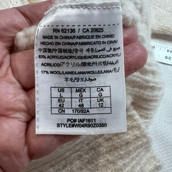 Guess Cream Scoop‎ Neck Tunic Sweater Dress Sz L Womens - Picture 7 of 7